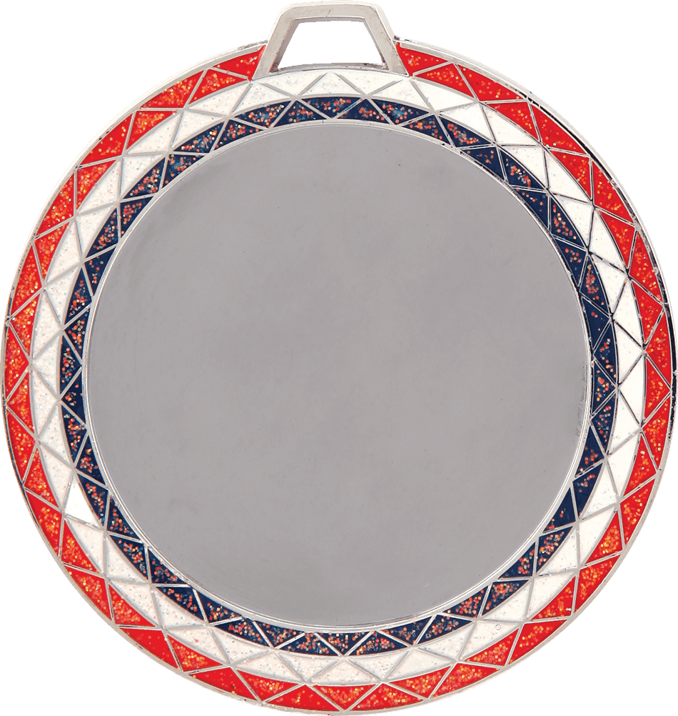 Red/White/Blue Bling 2" Insert Holder Medal (Insert Not Included)