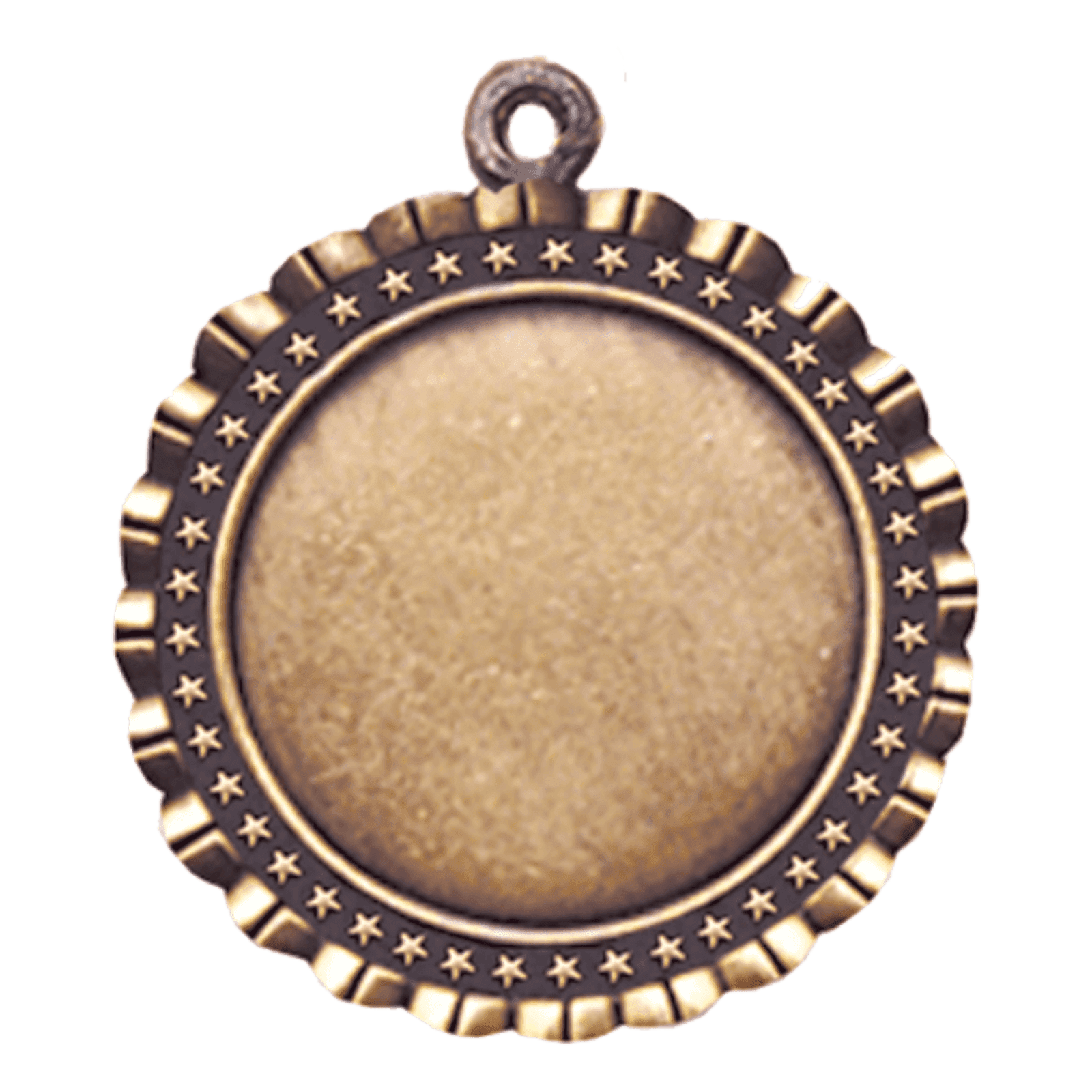 Star 2" Insert Holder Medal-Antique Gold (Insert Not Included)