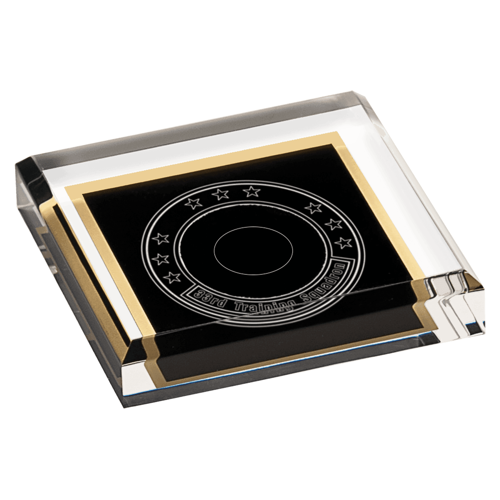 Solid Black Acrylic Paperweight