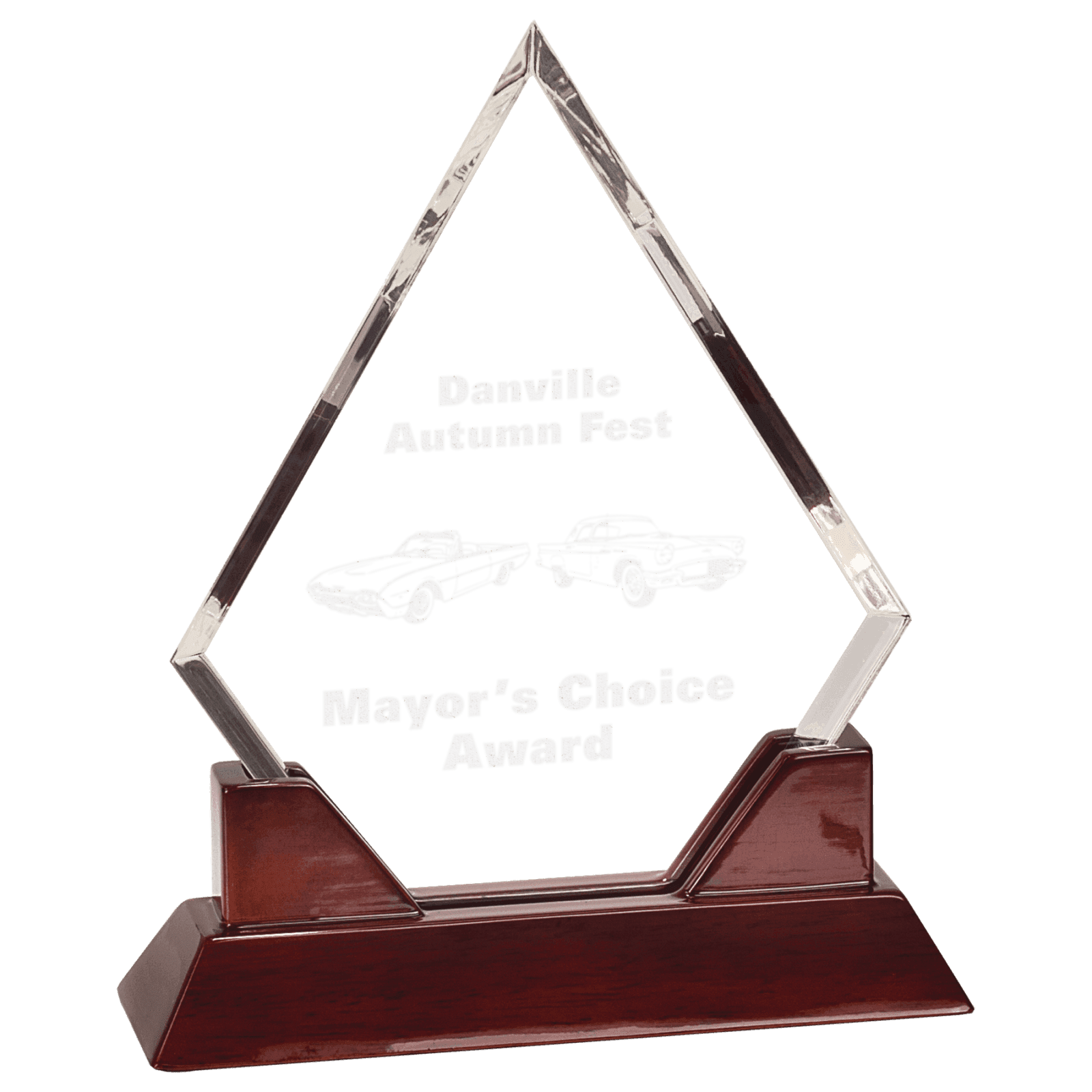 8 1/2" Diamond Prestige Acrylic with Rosewood Piano Finish Base