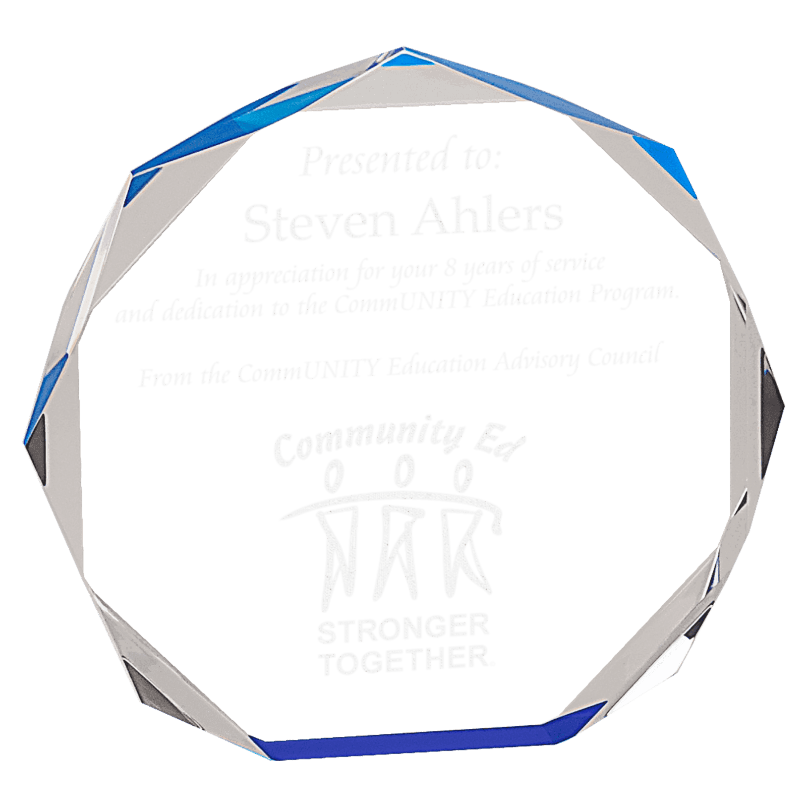 6" Blue Octagon Acrylic
