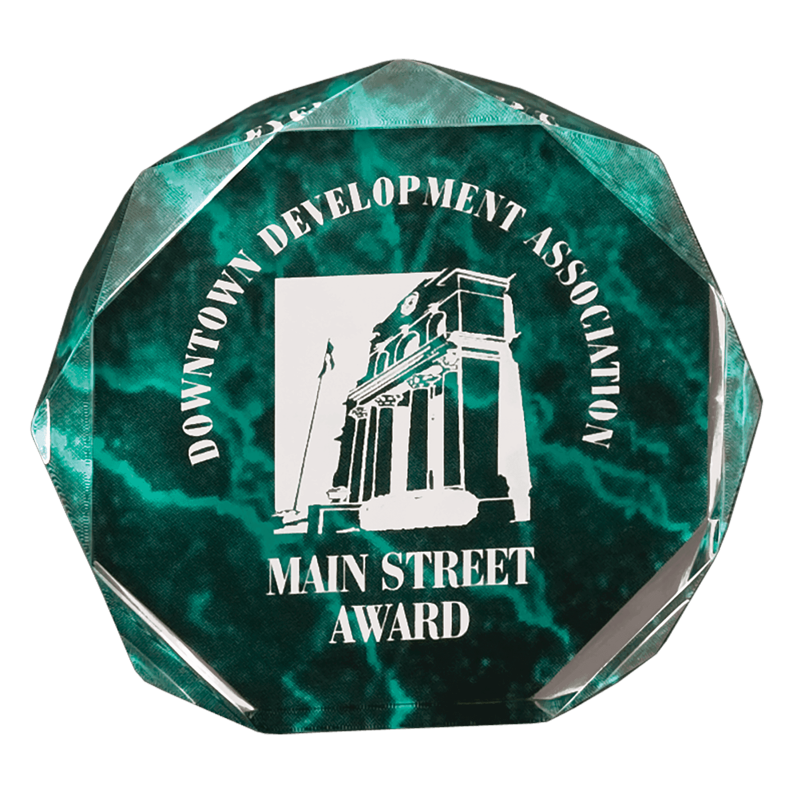 5" Green Marble Octagon Acrylic