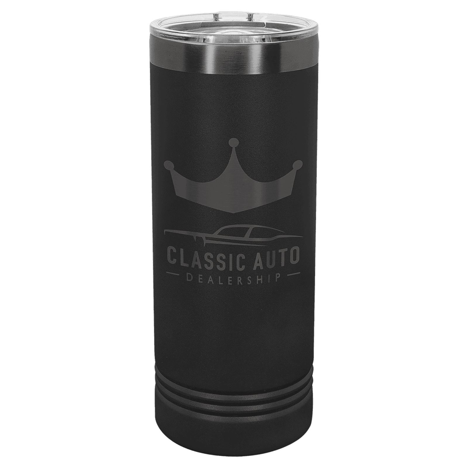Polar Camel 22 oz. Black/Ghost Black ION-Plated Skinny Tumbler with Slider Lid