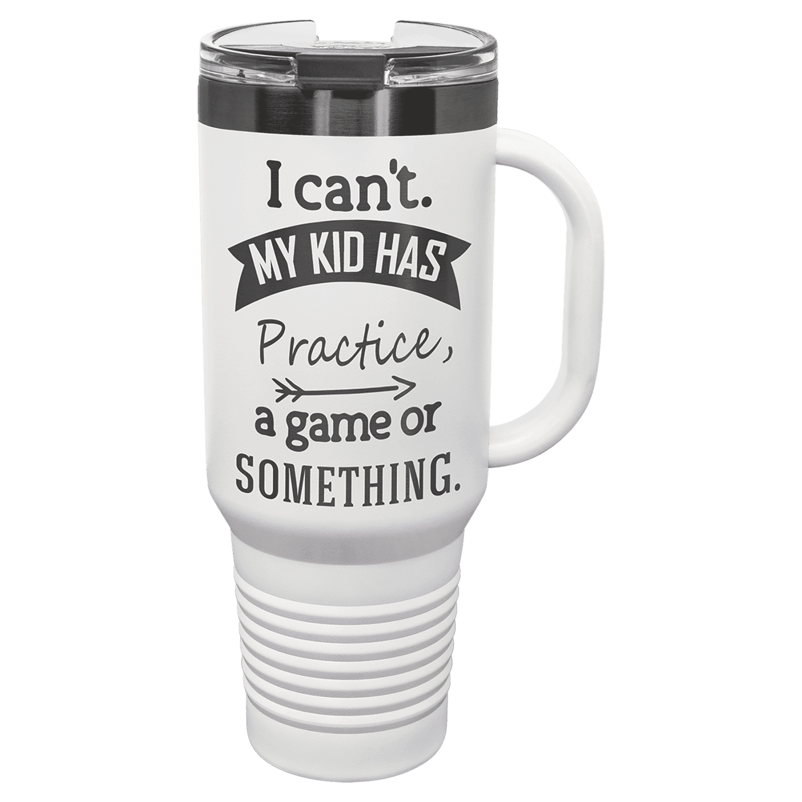 Polar Camel 40 oz. White/Ghost Black ION-Plated Travel Mug with Straw