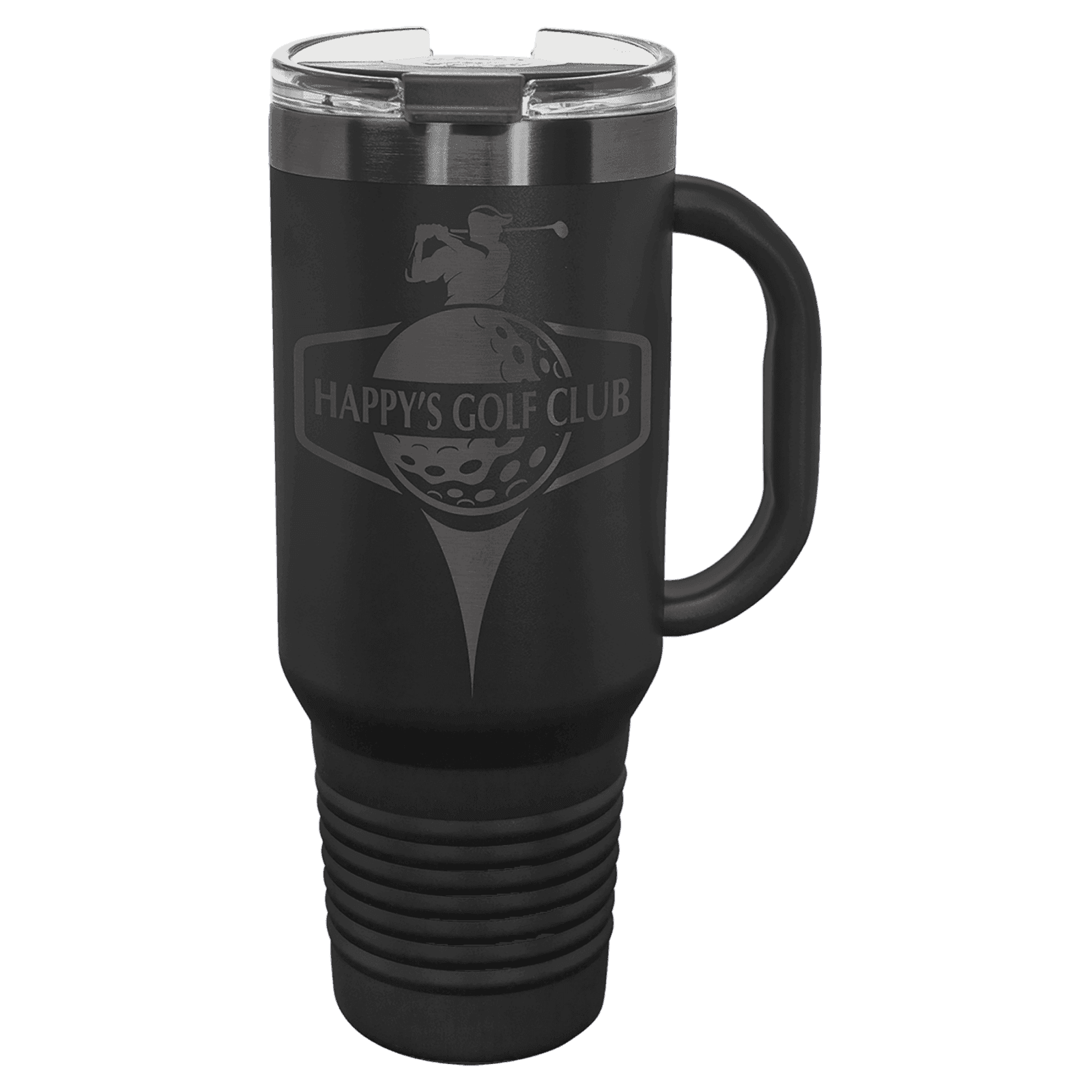 Polar Camel 40 oz. Black/Ghost Black ION-Plated Travel Mug with Straw
