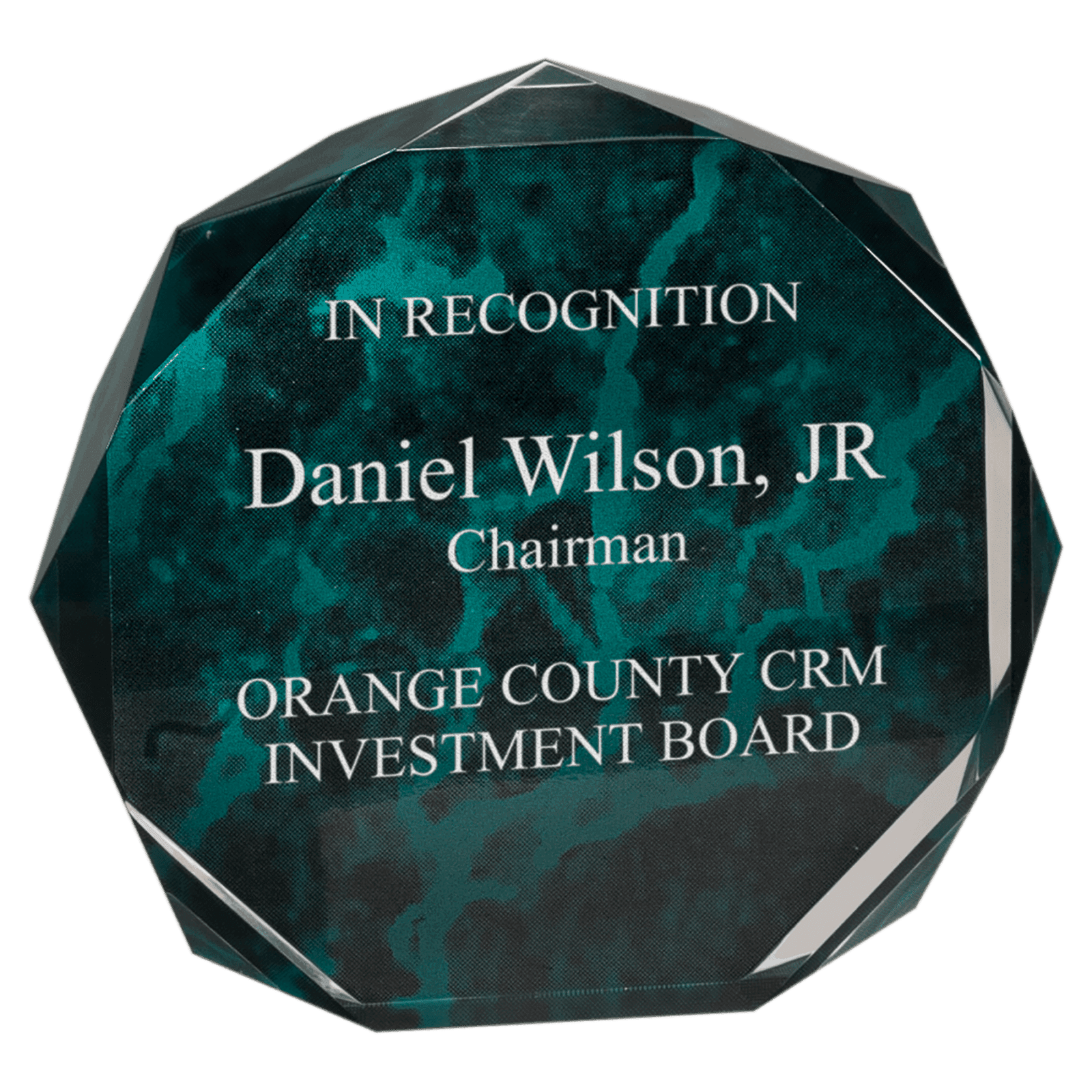 7" Green Marble Octagon Acrylic