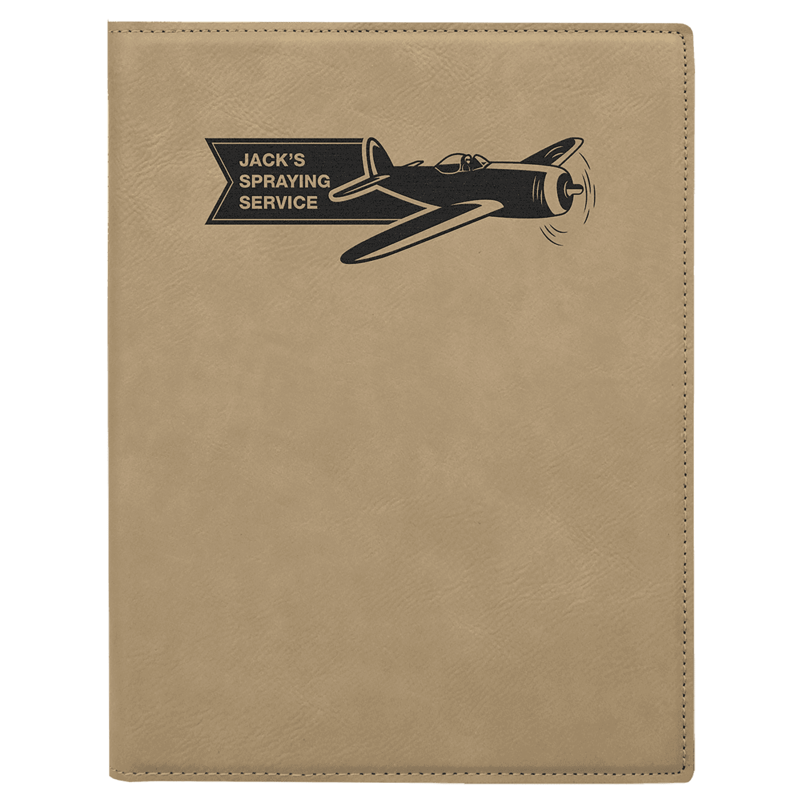 Light Brown Small Leatherette Portfolio with Notepad