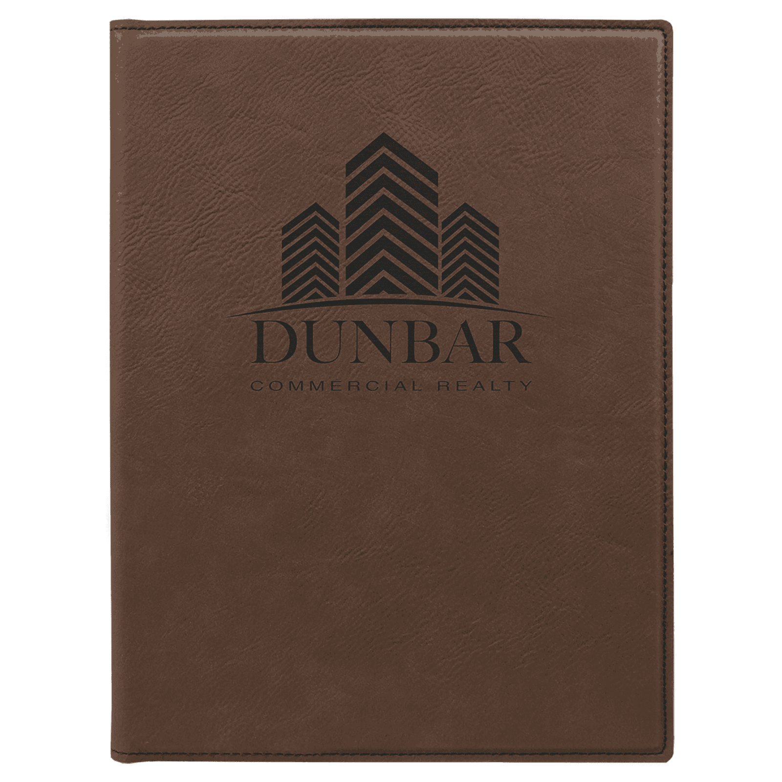 Dark Brown Small Leatherette Portfolio with Notepad
