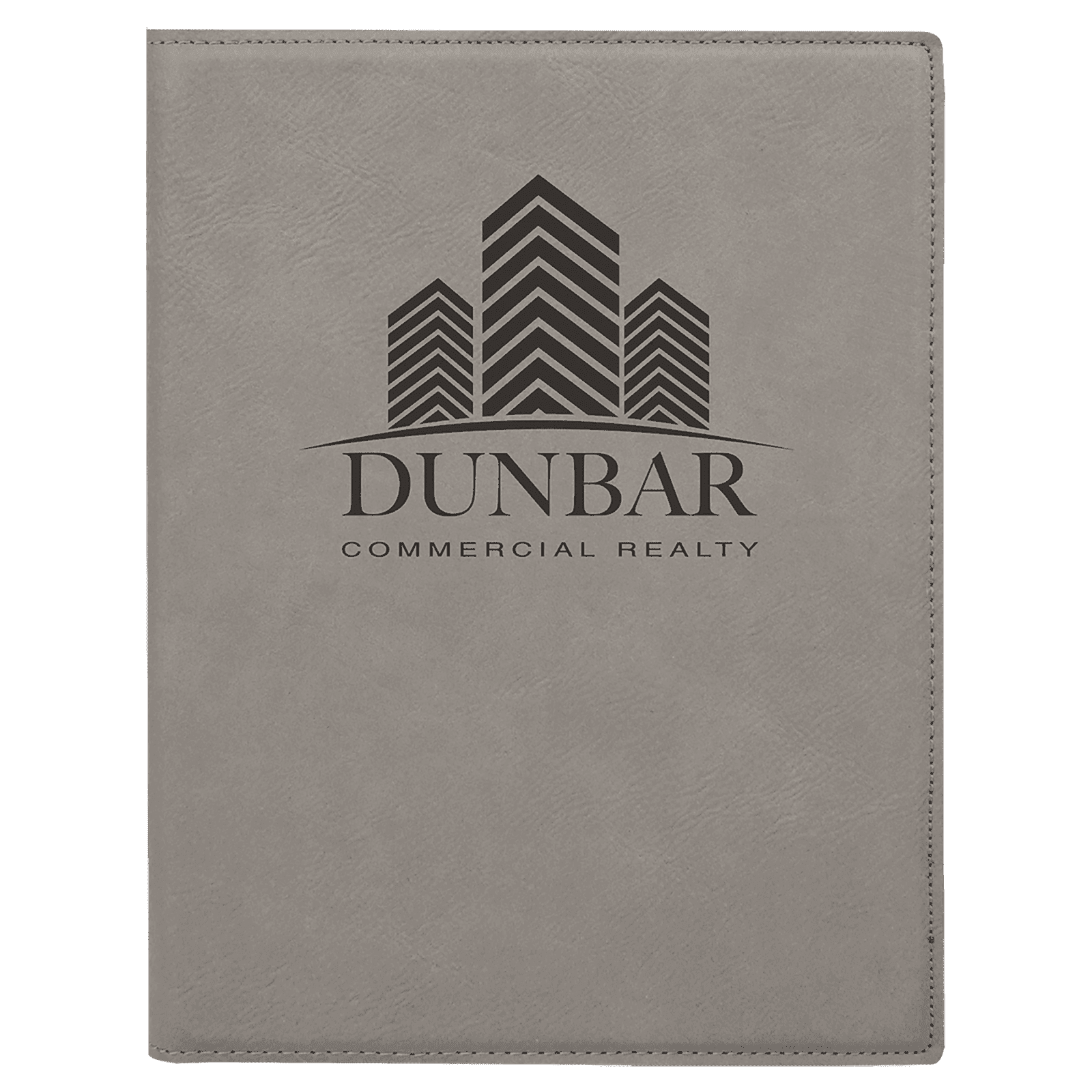 Gray Small Leatherette Portfolio with Notepad