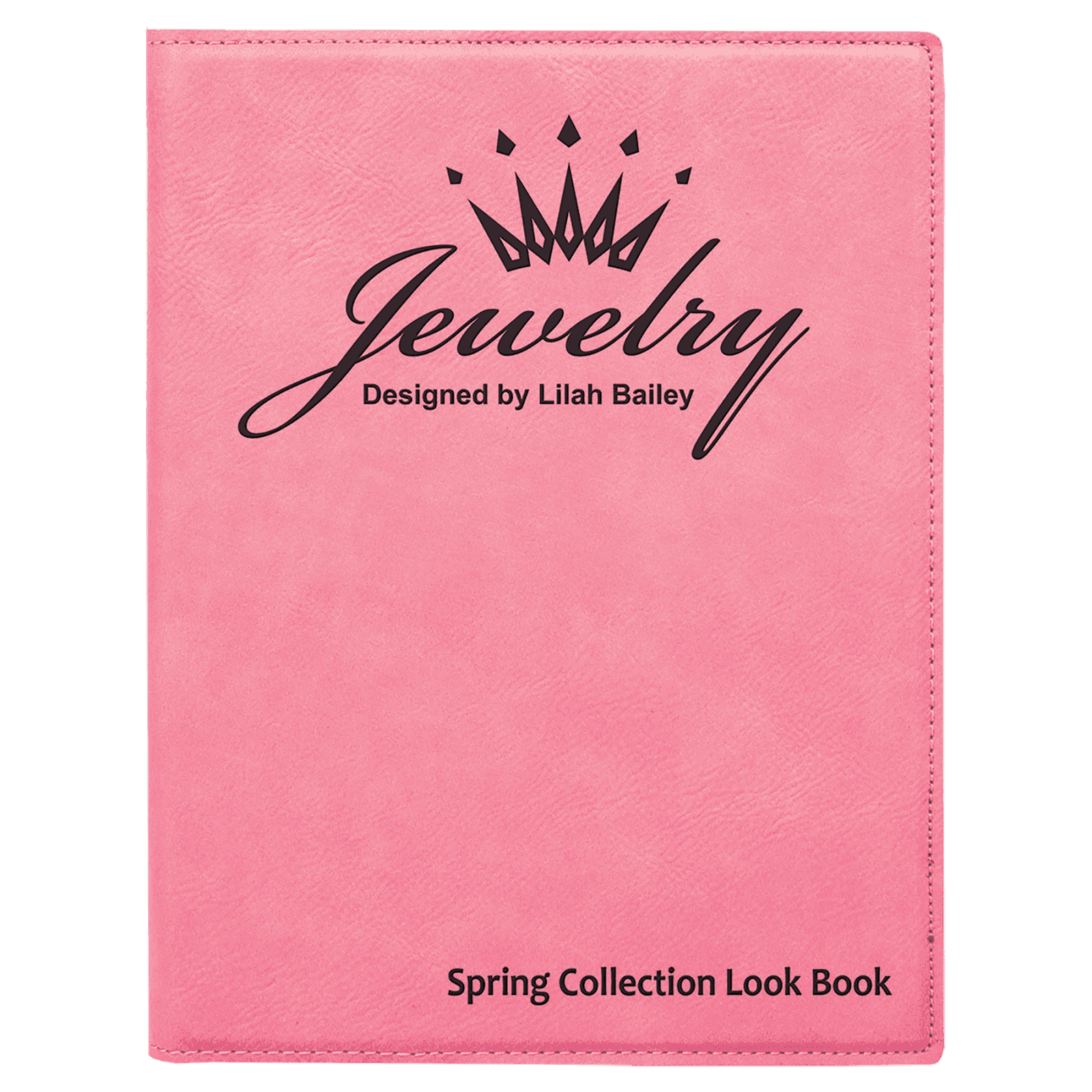 Pink Small Leatherette Portfolio with Notepad