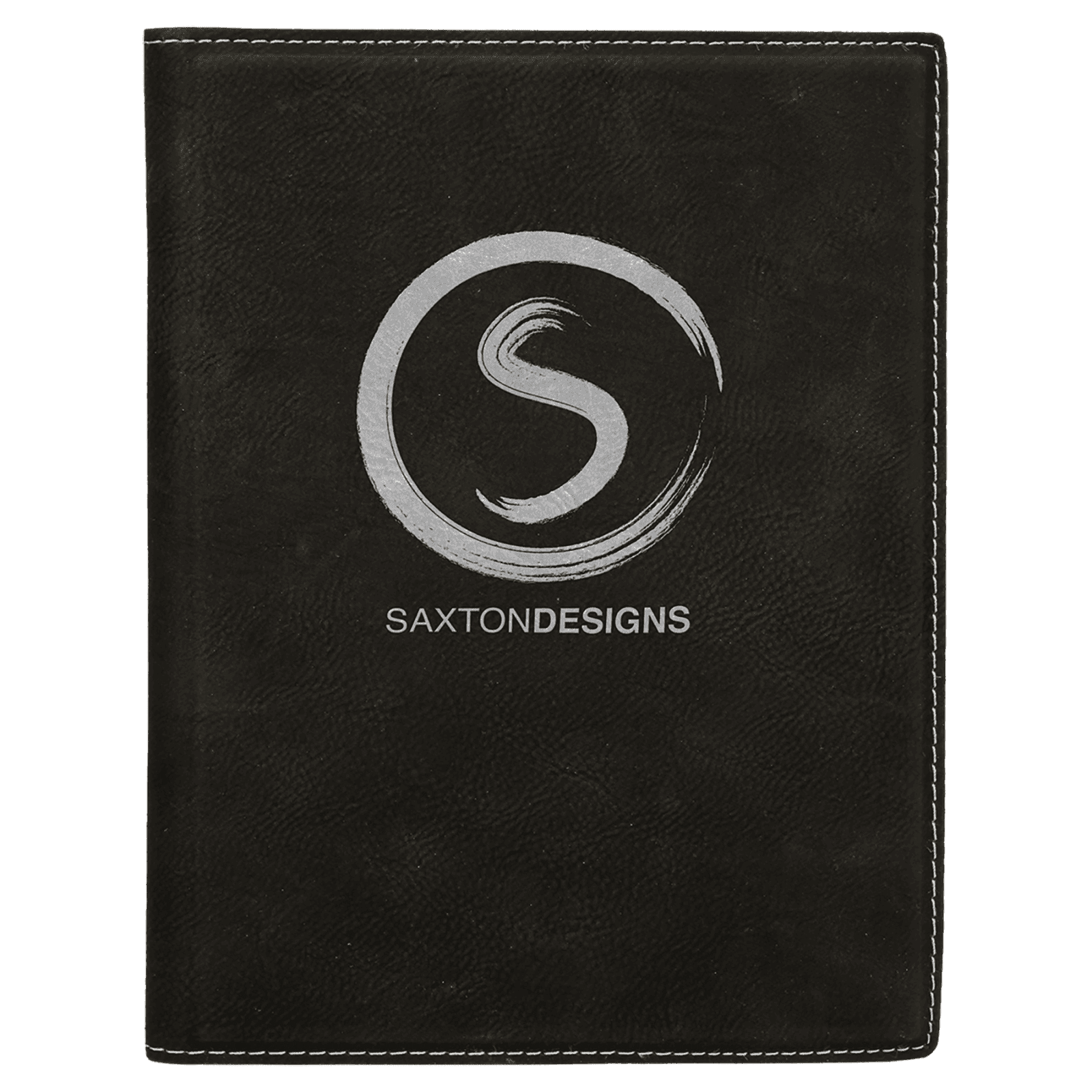 Black/Silver Small Leatherette Portfolio with Notepad