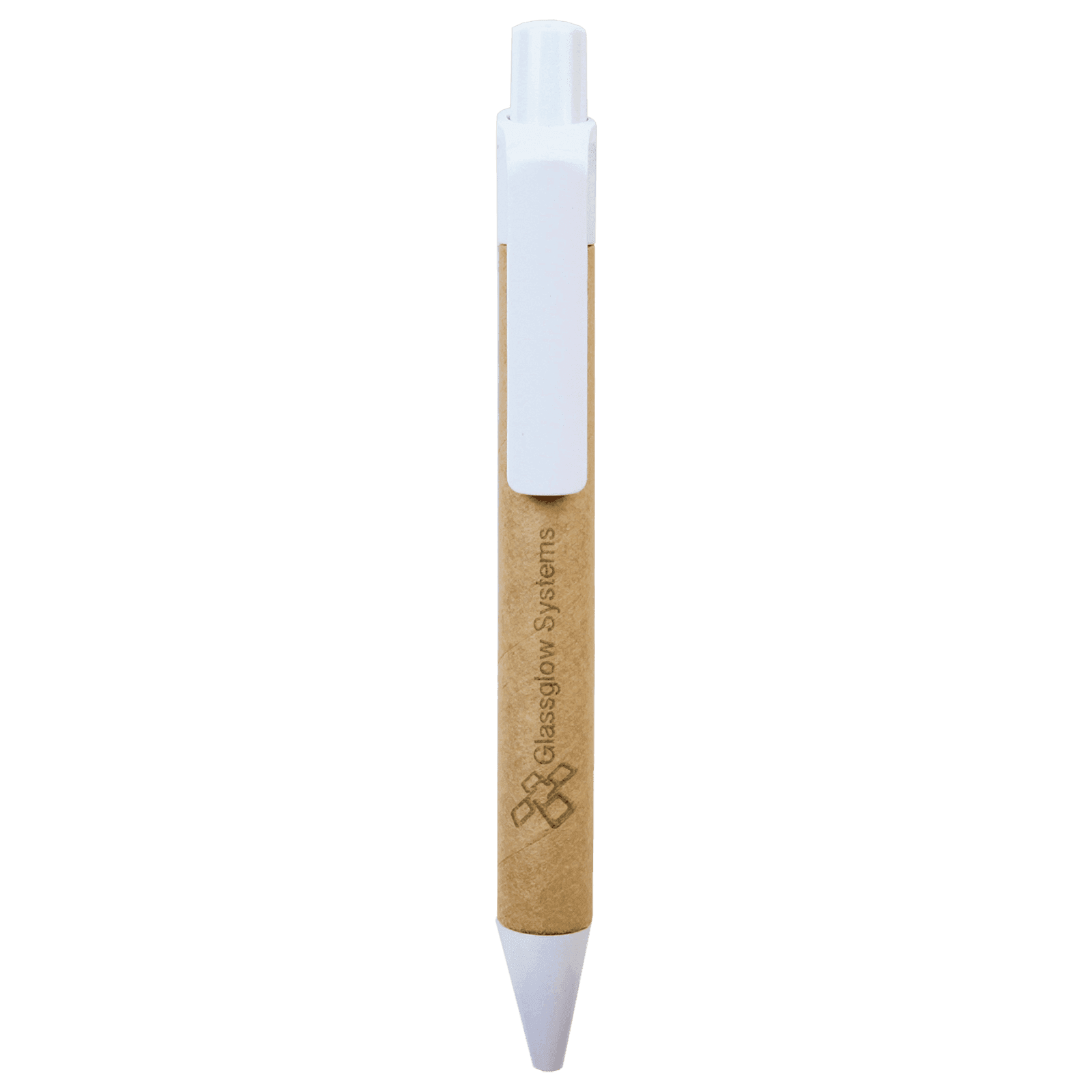 Recycled Paper Ballpoint Pen with White Plastic Trim