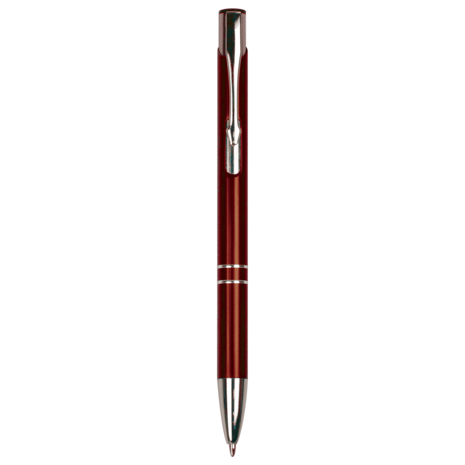 Gloss Burgundy Ballpoint Pen with Silver Trim
