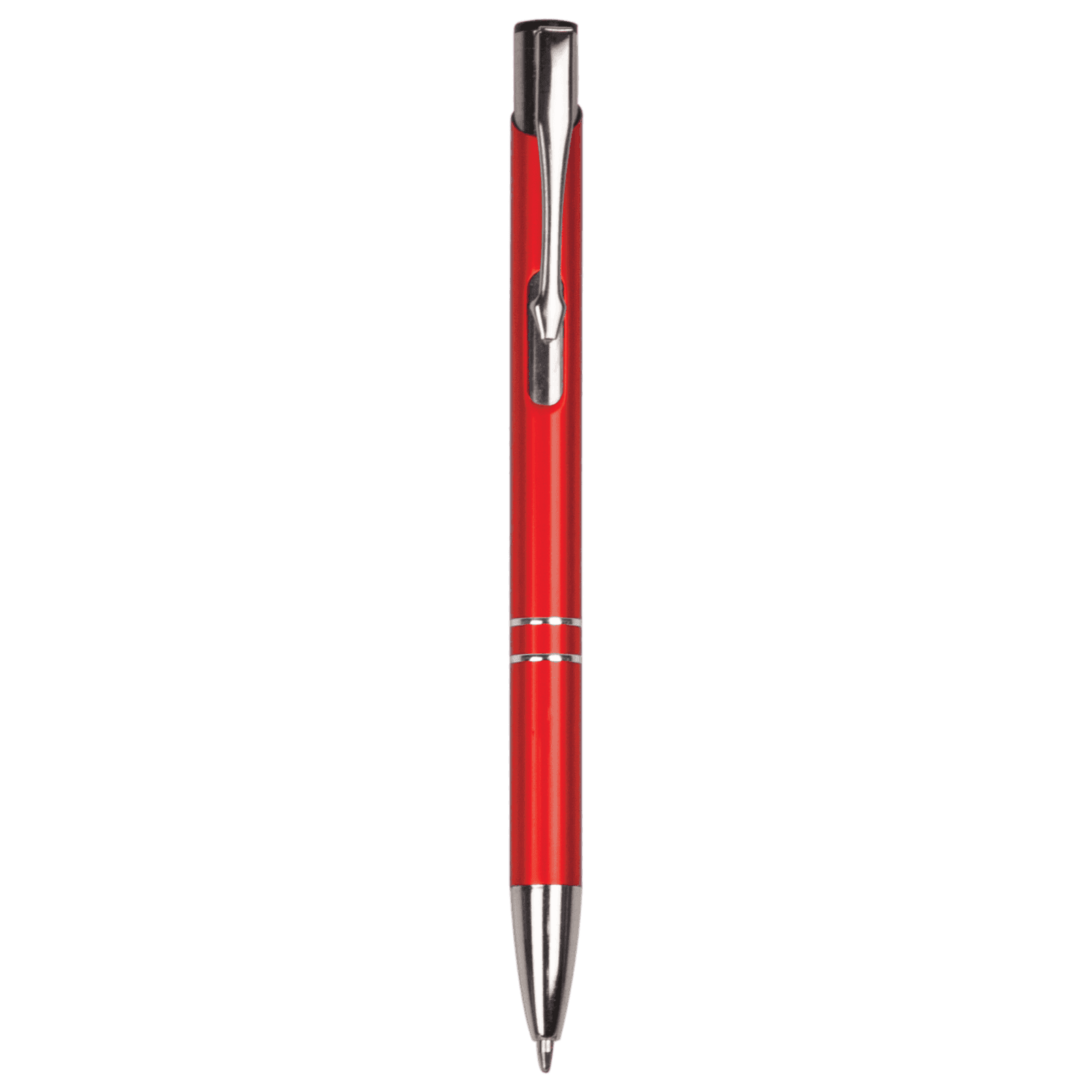 Gloss Red Ballpoint Pen with Silver Trim