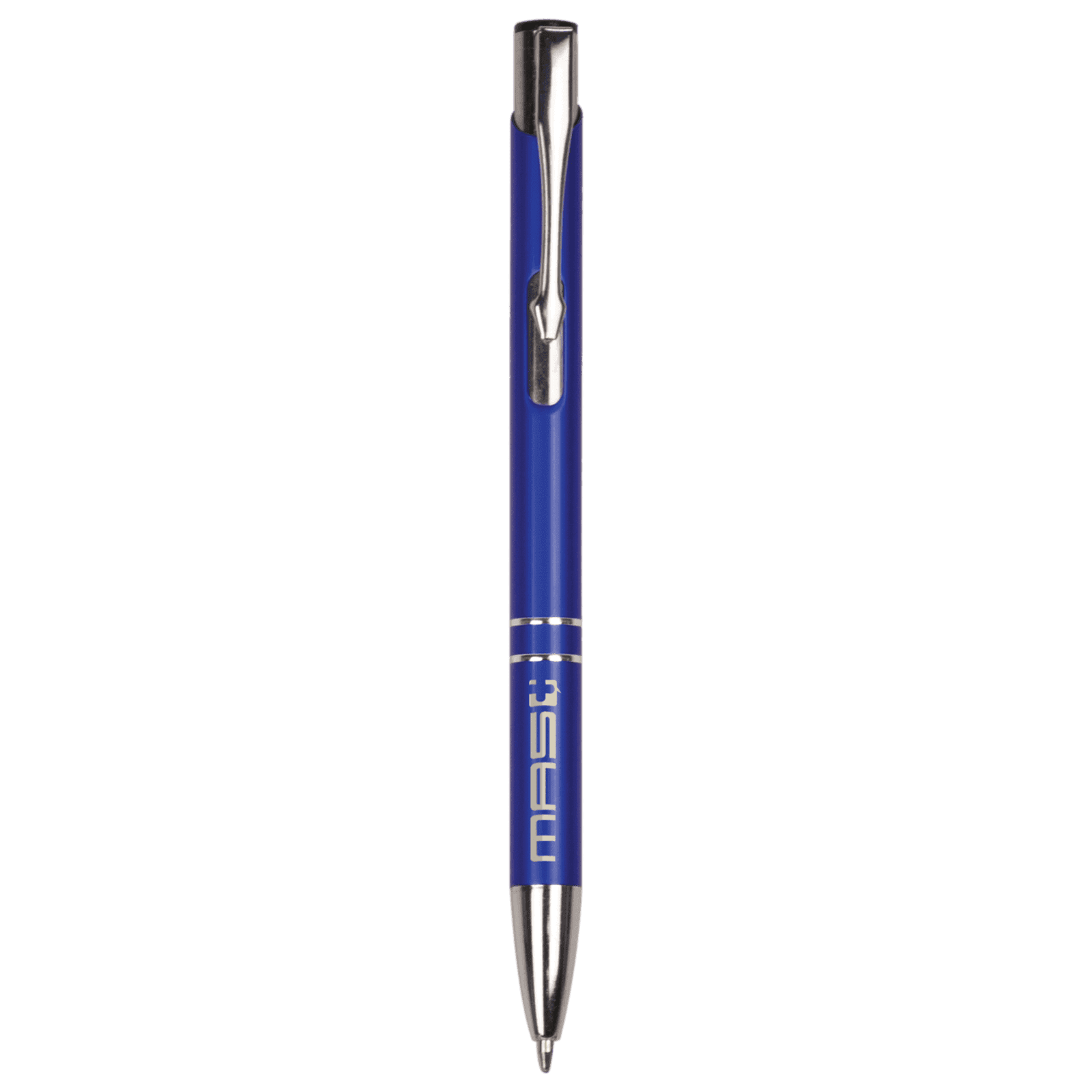 Gloss Blue Ballpoint Pen with Silver Trim