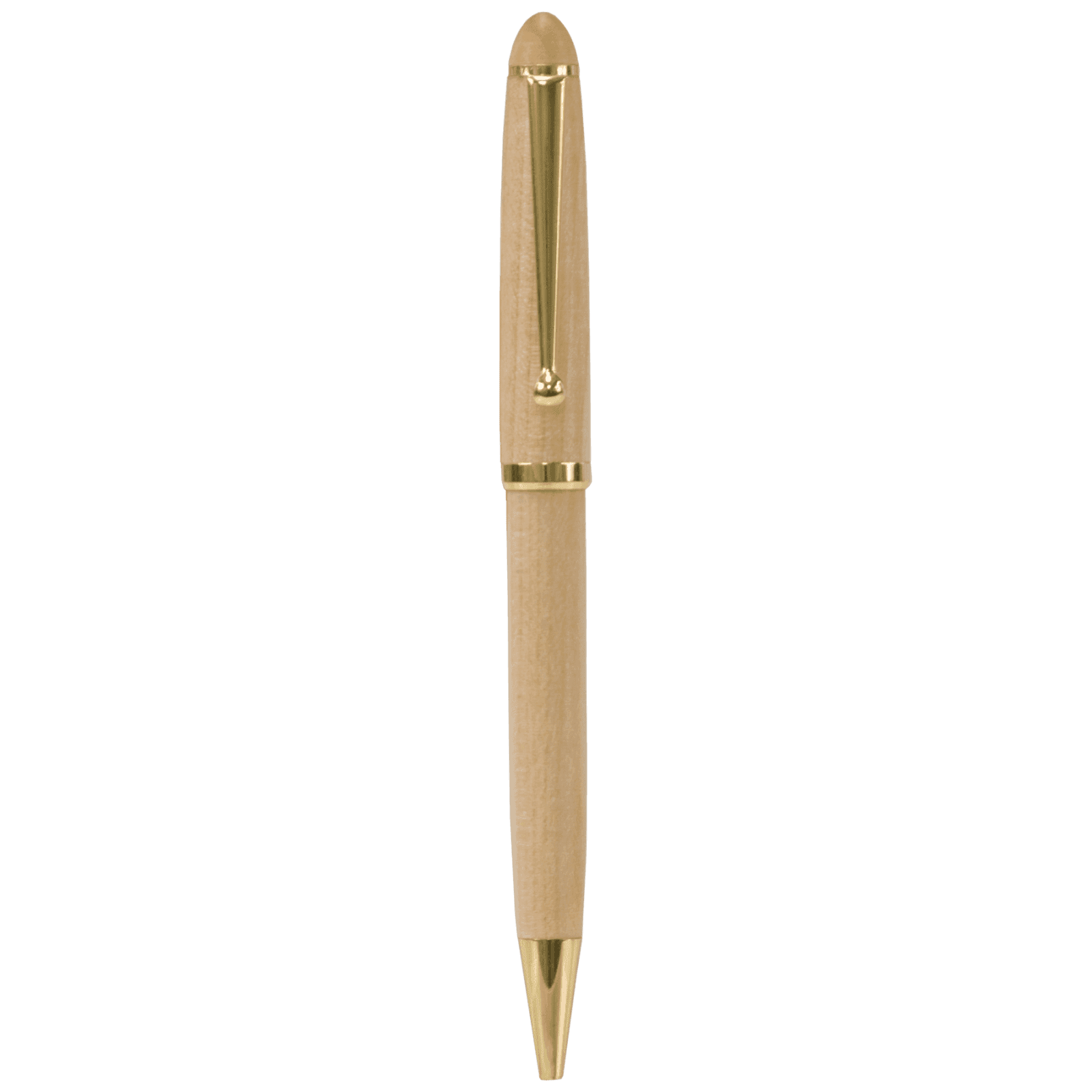 Maple Ballpoint Pen with Gold Trim