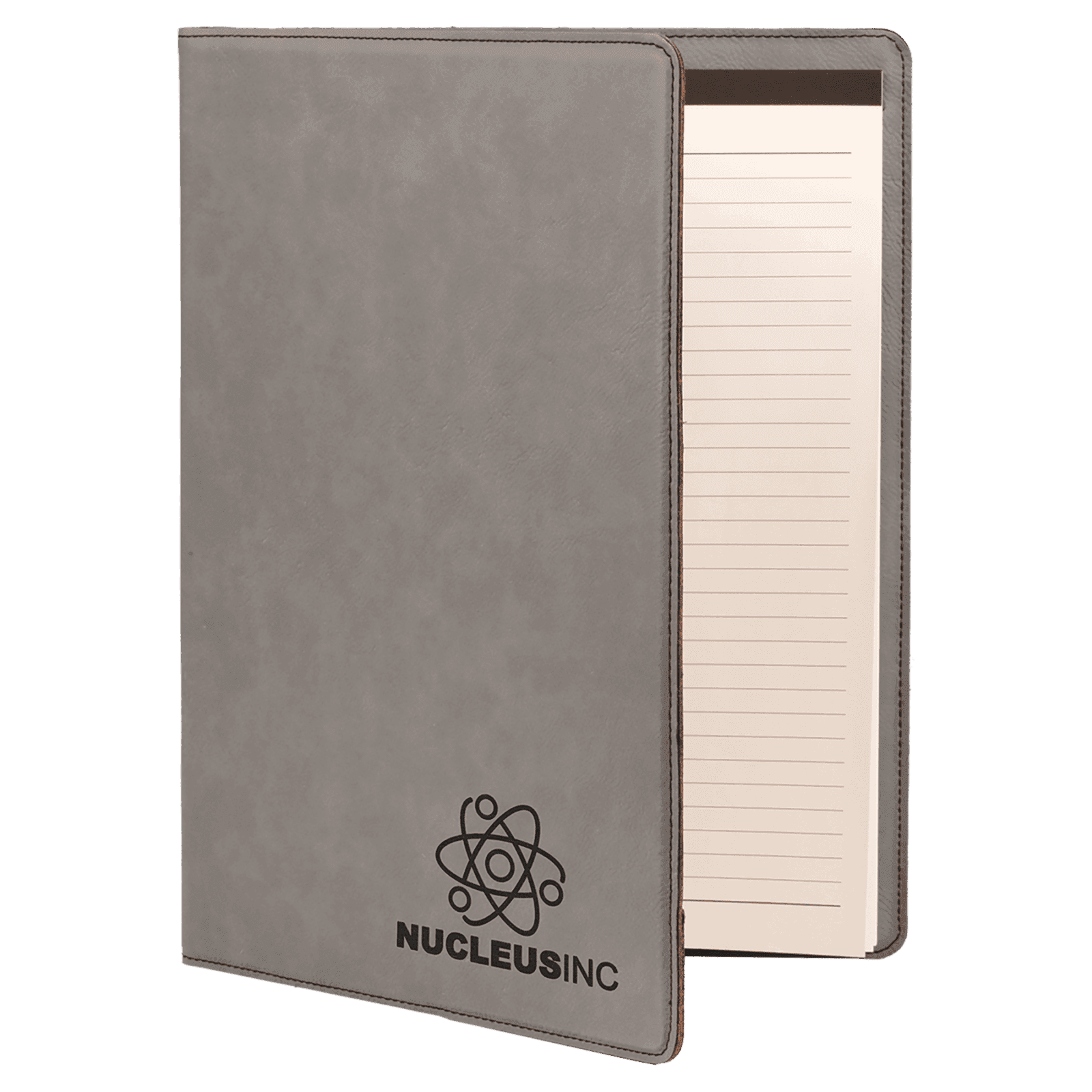 Gray Leatherette Portfolio with Notepad
