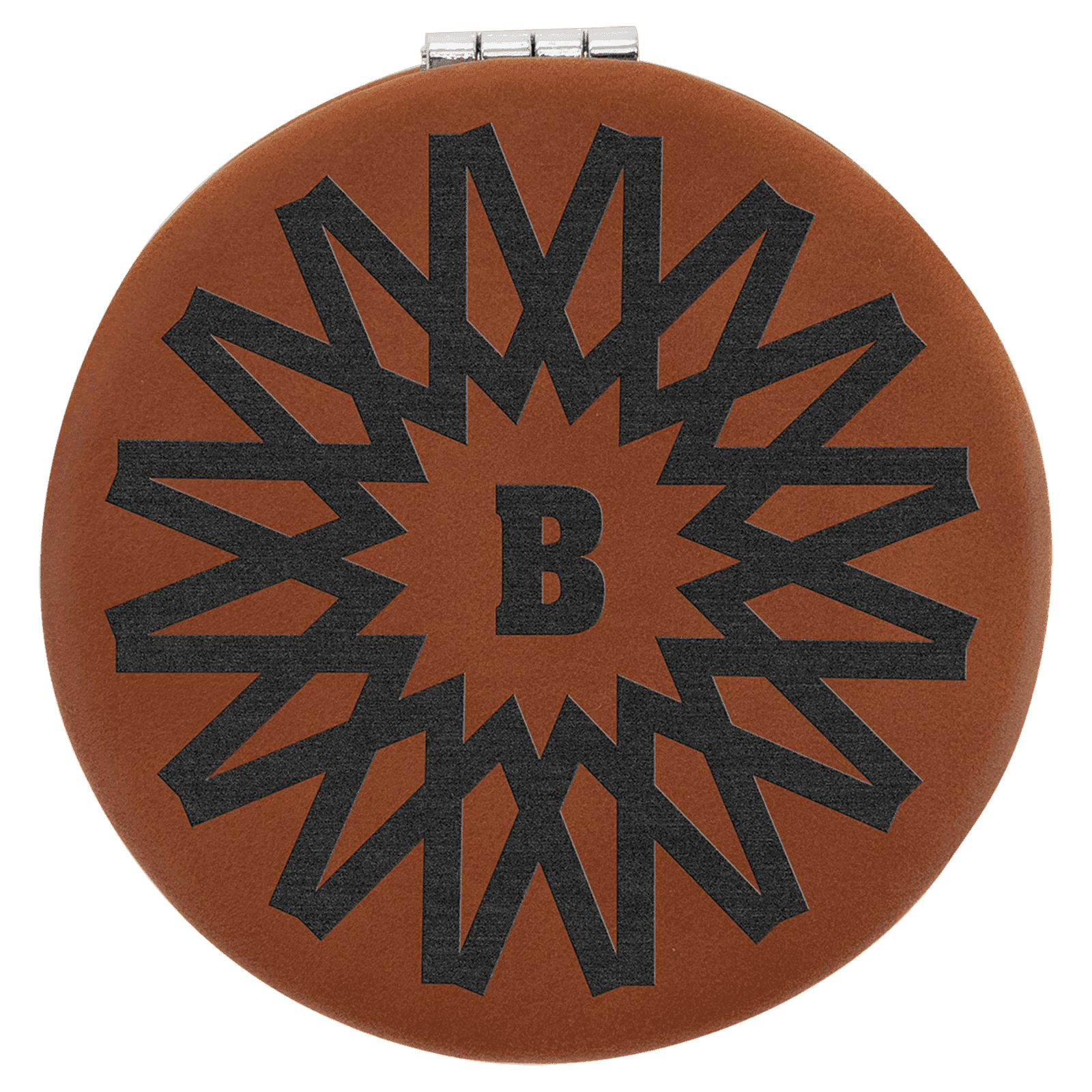 Rawhide Lasered Leatherette Compact Mirror