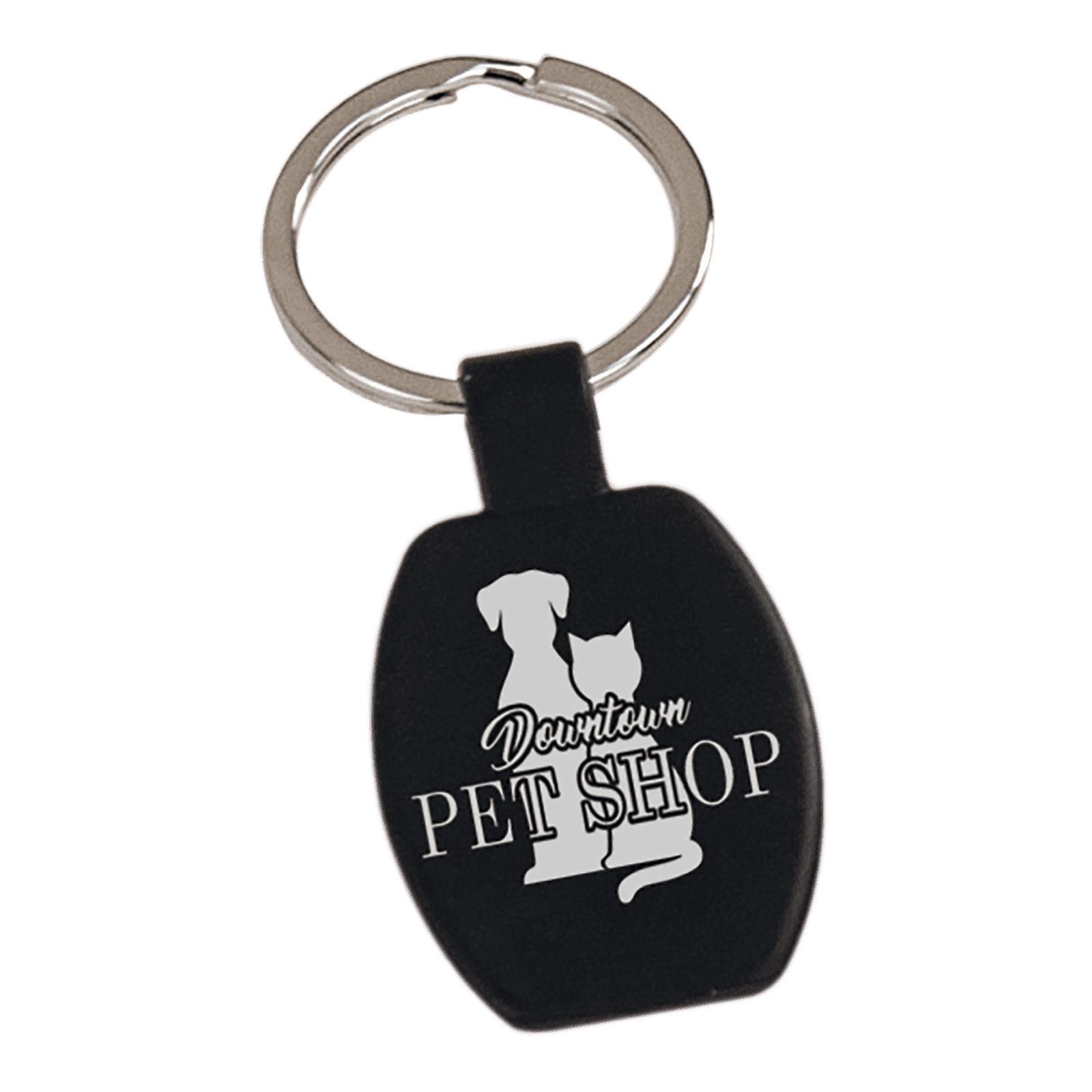 Black Rectangle Metal Keychain