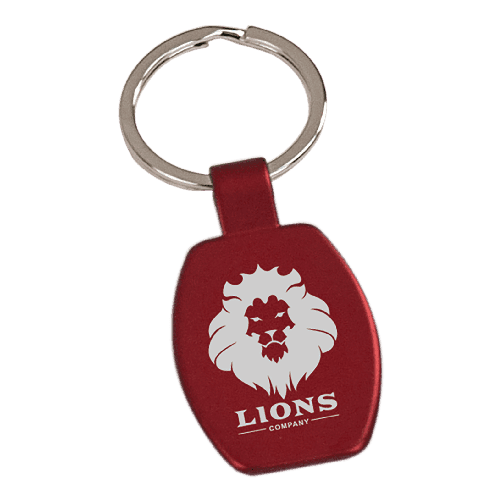 Red Rectangle Metal Keychain