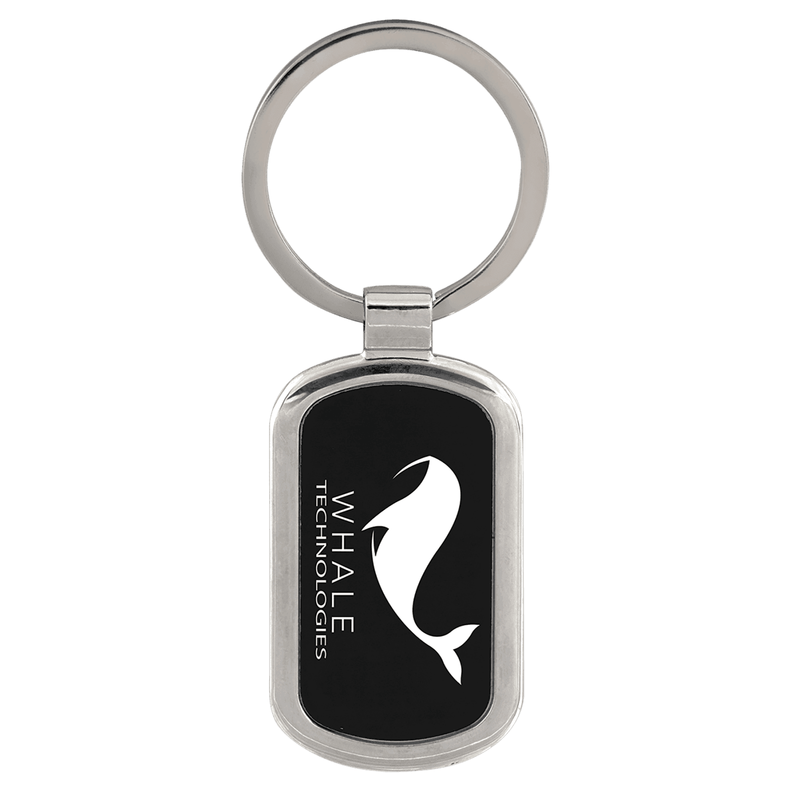 Black Anodized Aluminum Rectangle Keychain