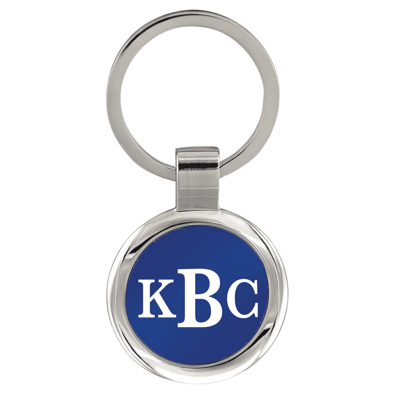 Blue Anodized Aluminum Round Keychain