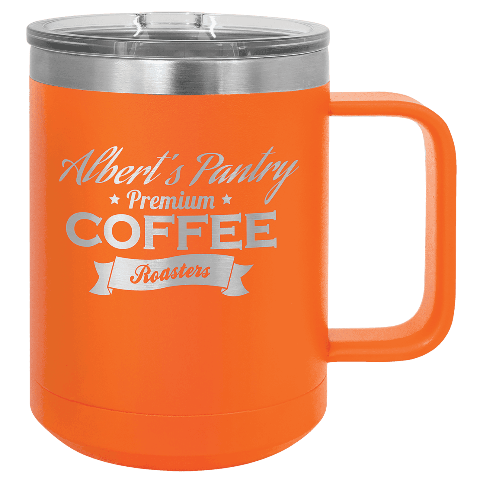 Orange 15 oz. Polar Camel Coffee Mug with Slider Lid
