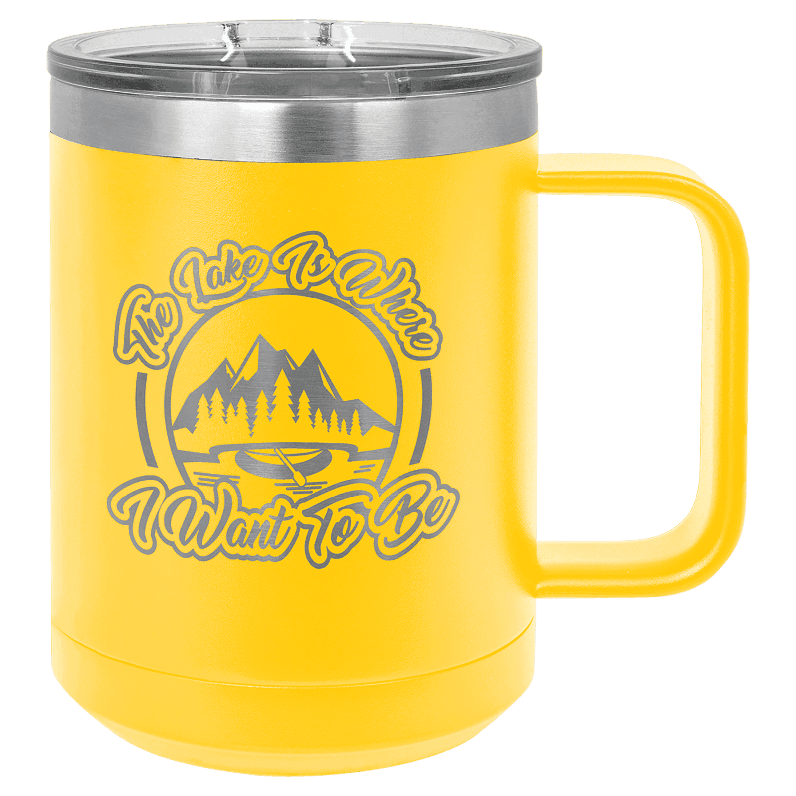 Yellow 15 oz. Polar Camel Coffee Mug with Slider Lid