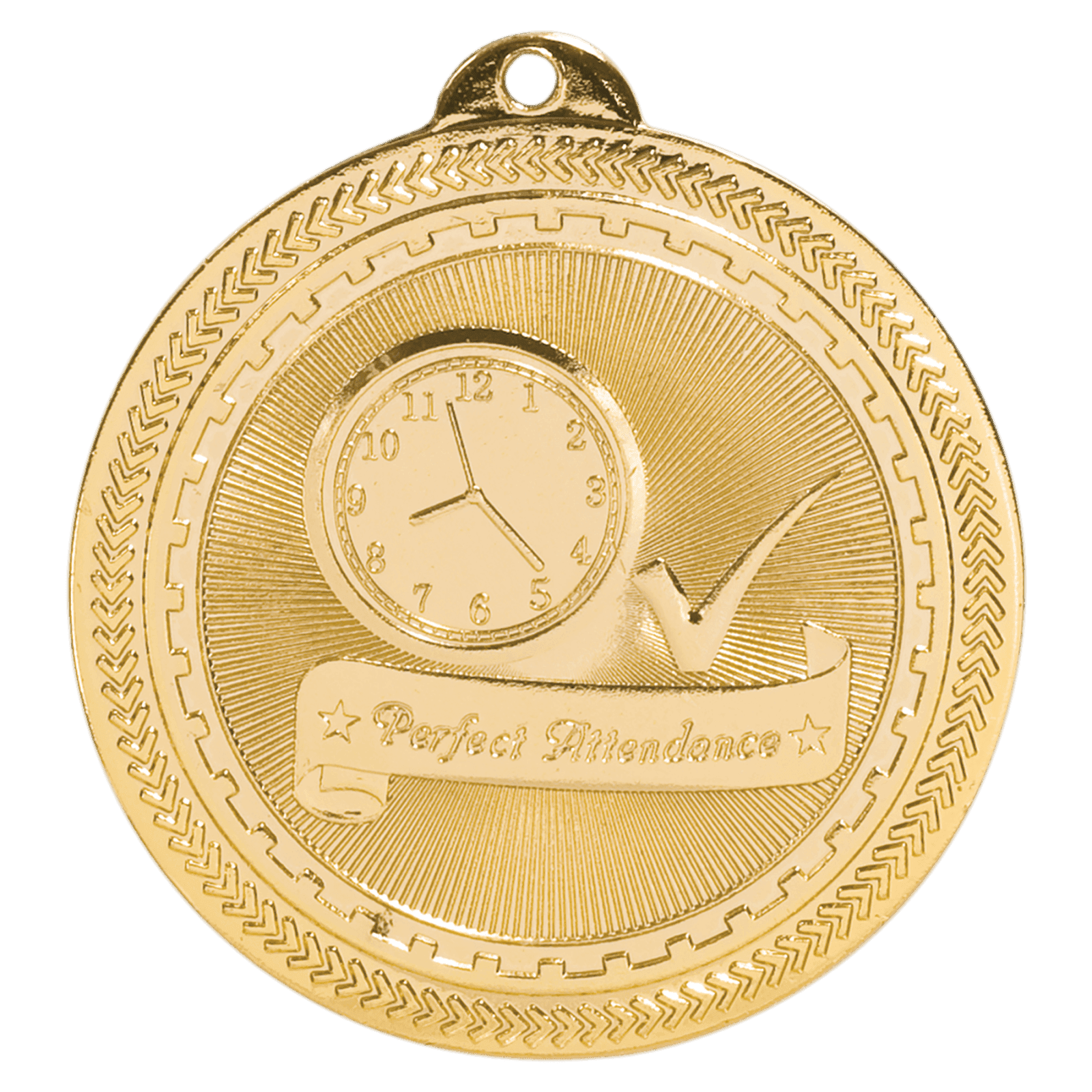 Perfect Attendance BriteLazer Medal-Gold