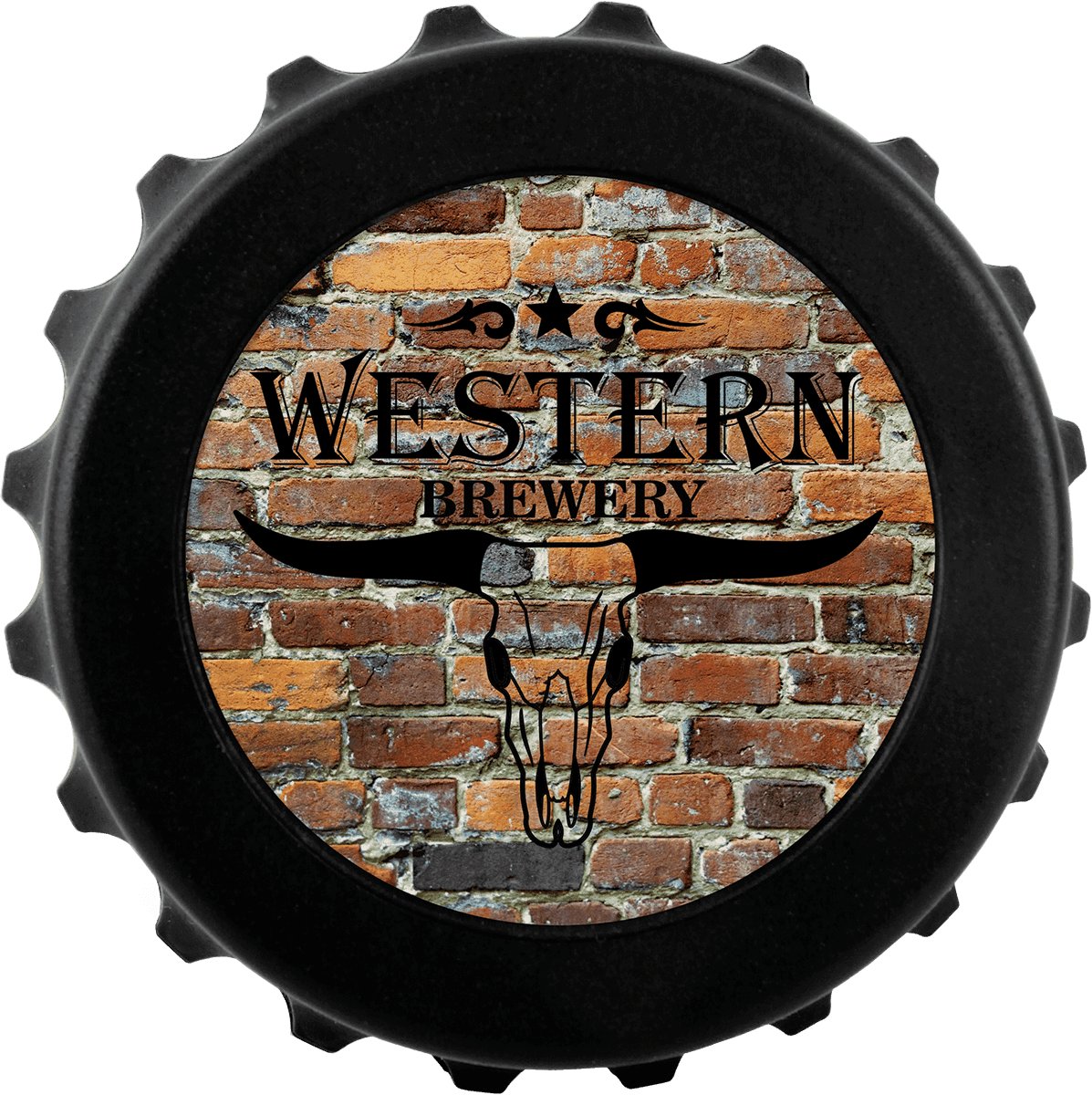 Black Magentic Bottle Cap Shaped Bottle Opener