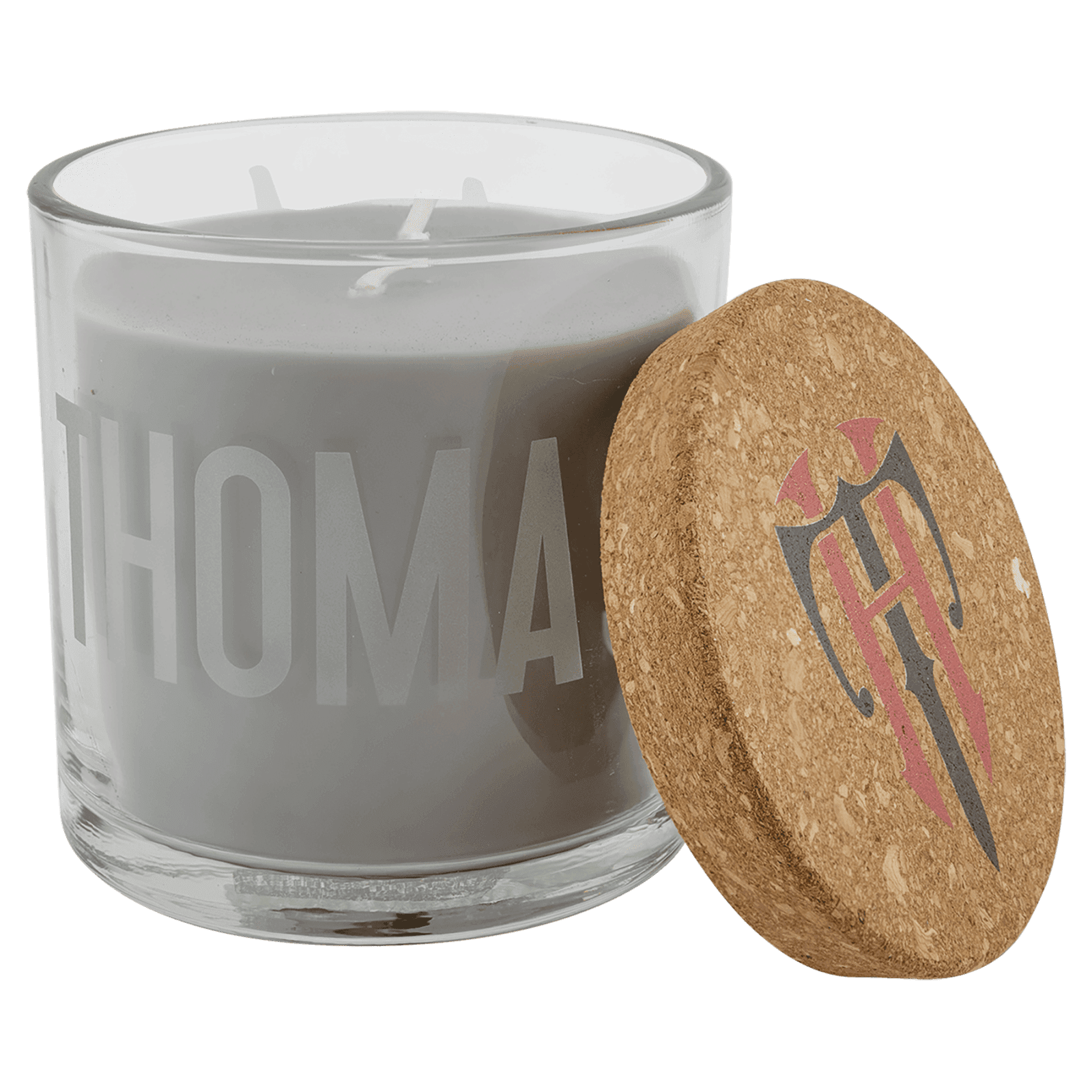 Weathered Oak Candle in a Glass Holder with Cork Lid, 14 oz.
