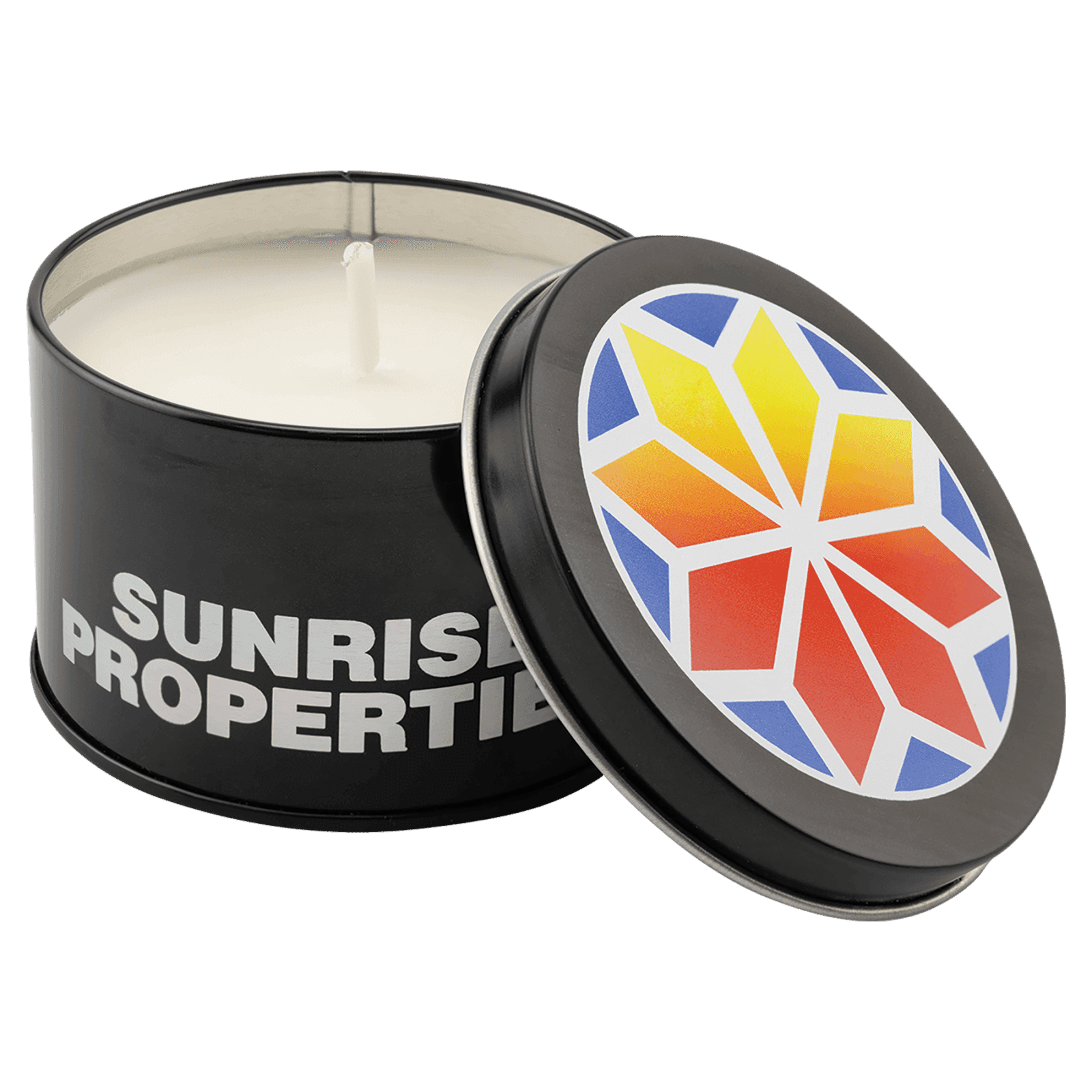 Tropical Sunrise Candle in a Black Metal Tin, 5.3 oz.