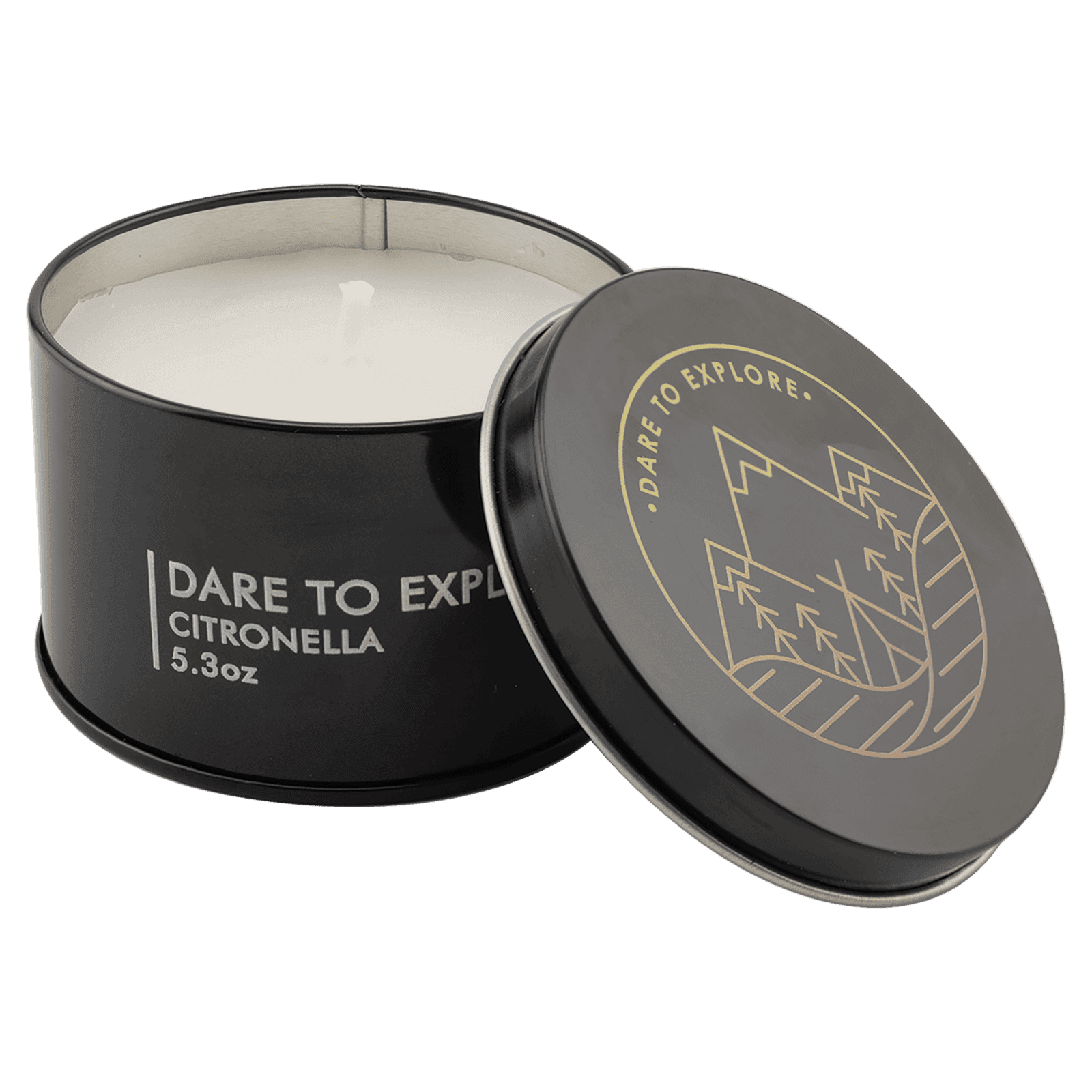 Citronella Candle in a Black Metal Tin, 5.3 oz.