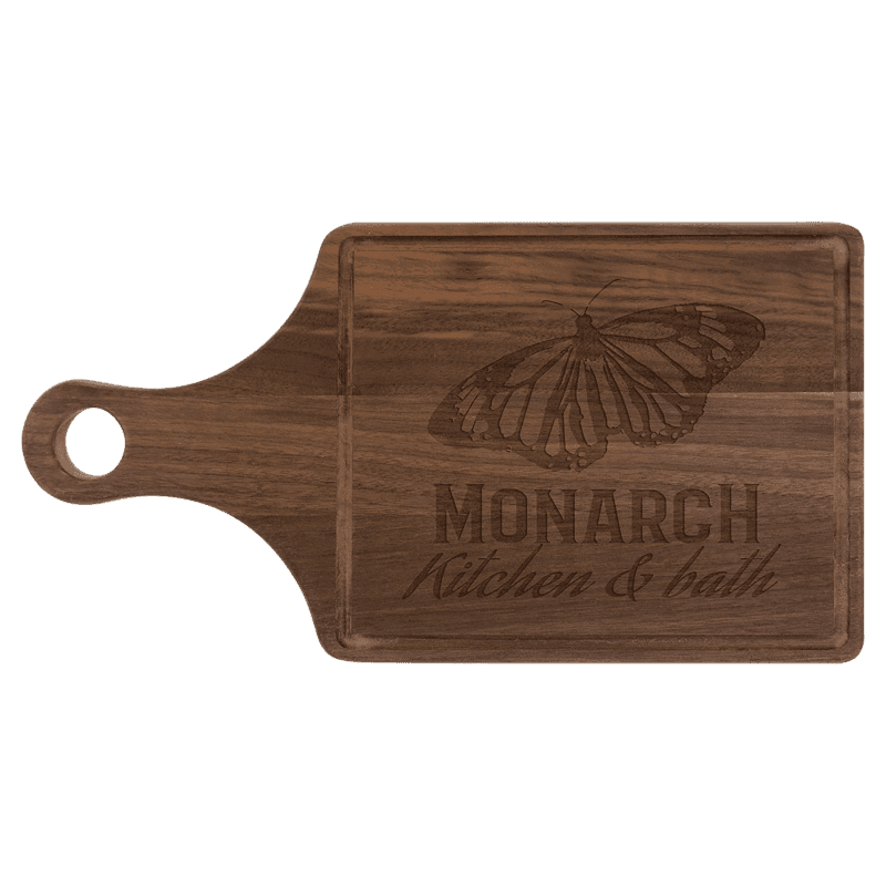 Walnut Paddle Shapled Cutting Board with Drip Ring